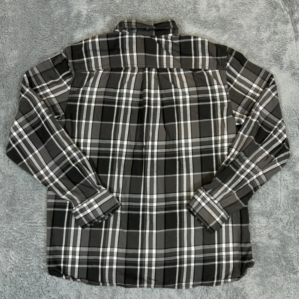 The North Face Mens Grey Plaid Circular Design Cotton Flannel Shirt Large